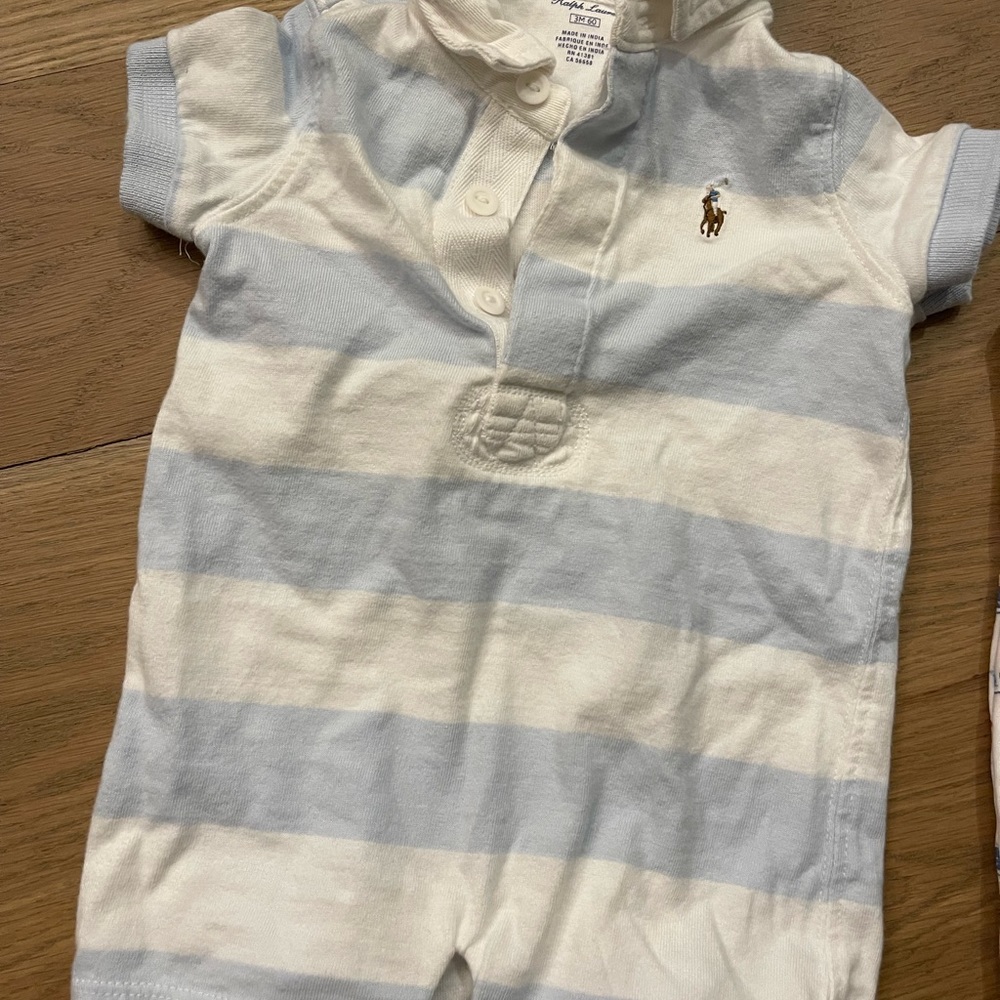 Three adorable summer baby outfits - Polo, Kissy Kissy, L&H